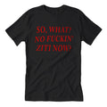 Sopranos inspired No F--king Ziti Now graphic tee on a plain background