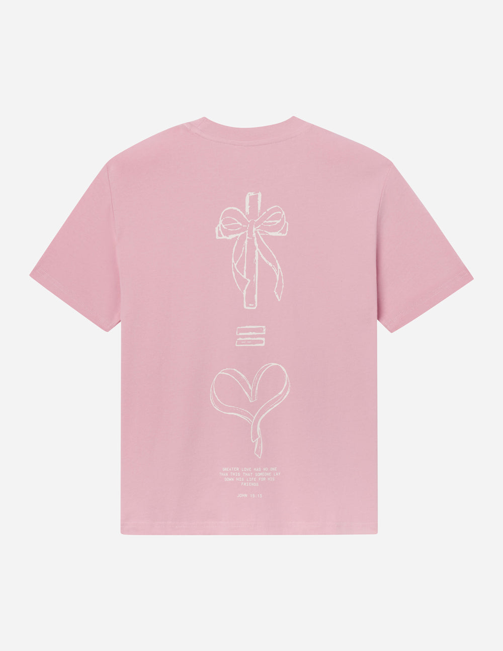 No Greater Love Unisex Cotton Graphic Tee - Relaxed Nectar Pink