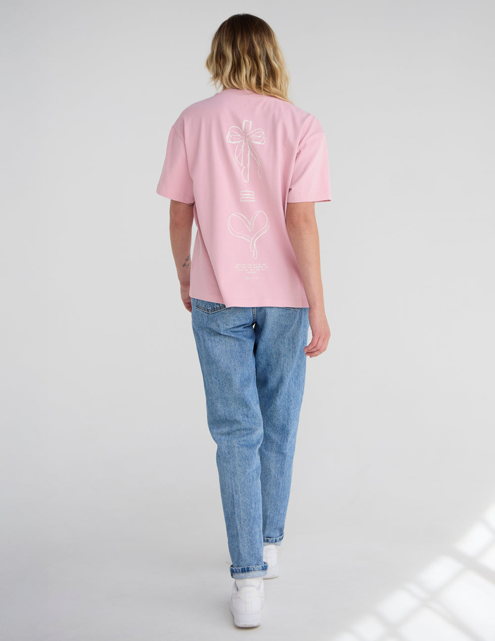 No Greater Love Unisex Cotton Graphic Tee - Relaxed Nectar Pink