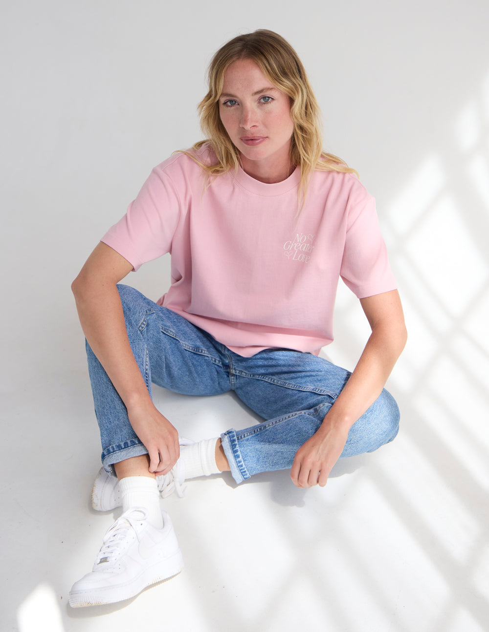 No Greater Love Unisex Cotton Graphic Tee - Relaxed Nectar Pink