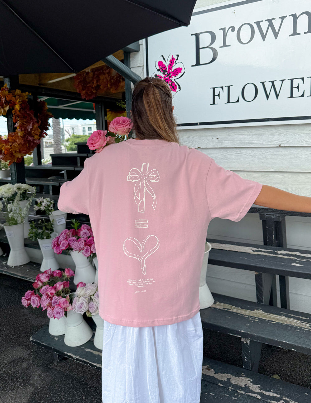 No Greater Love Unisex Cotton Graphic Tee - Relaxed Nectar Pink