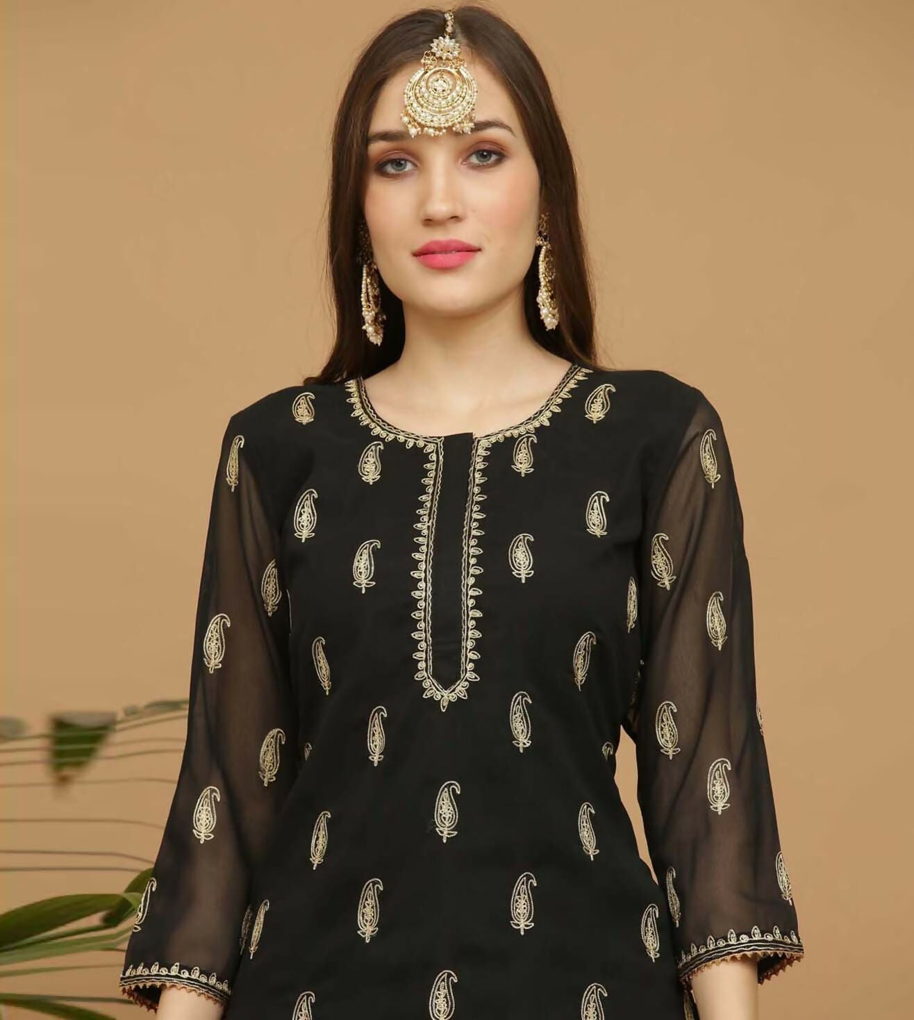 Black Georgette Lehenga Set with Traditional Flair
