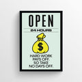 No Days Off Monopoly Poster