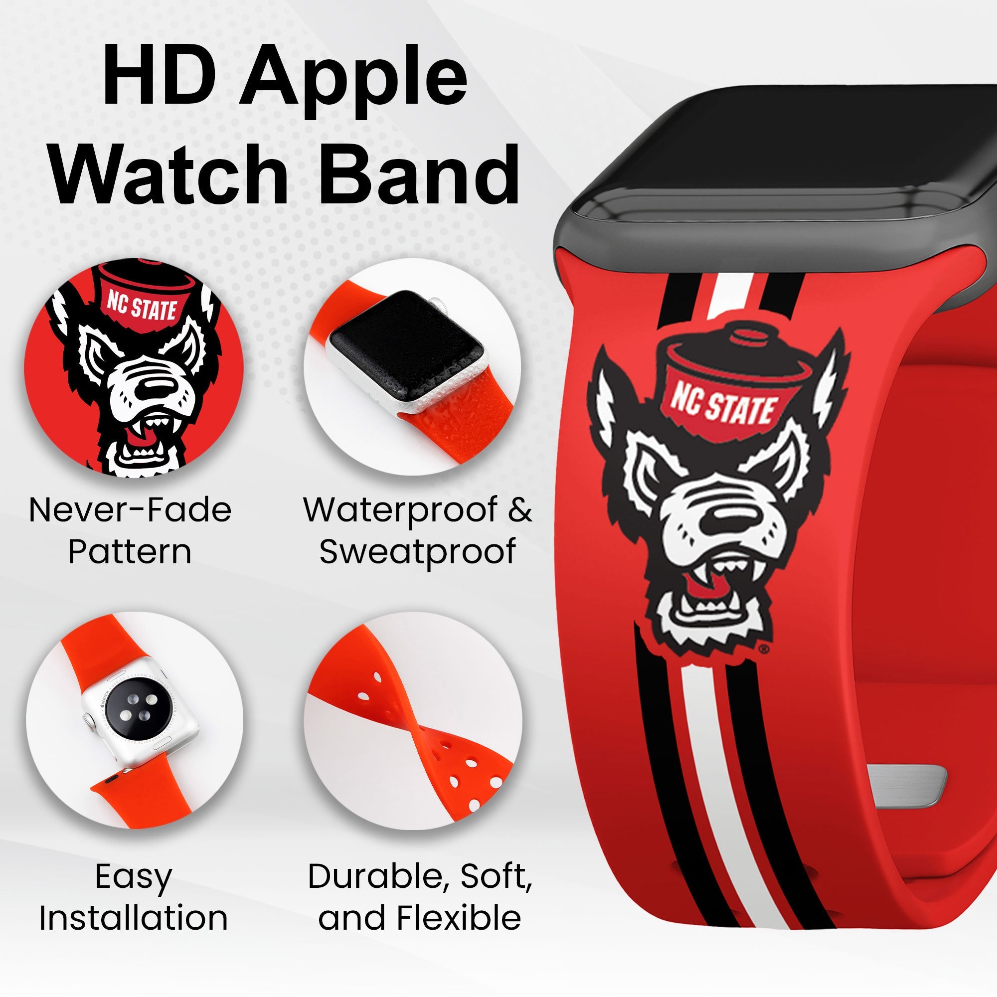 North Carolina State Wolf Pack HD Apple Watch Band