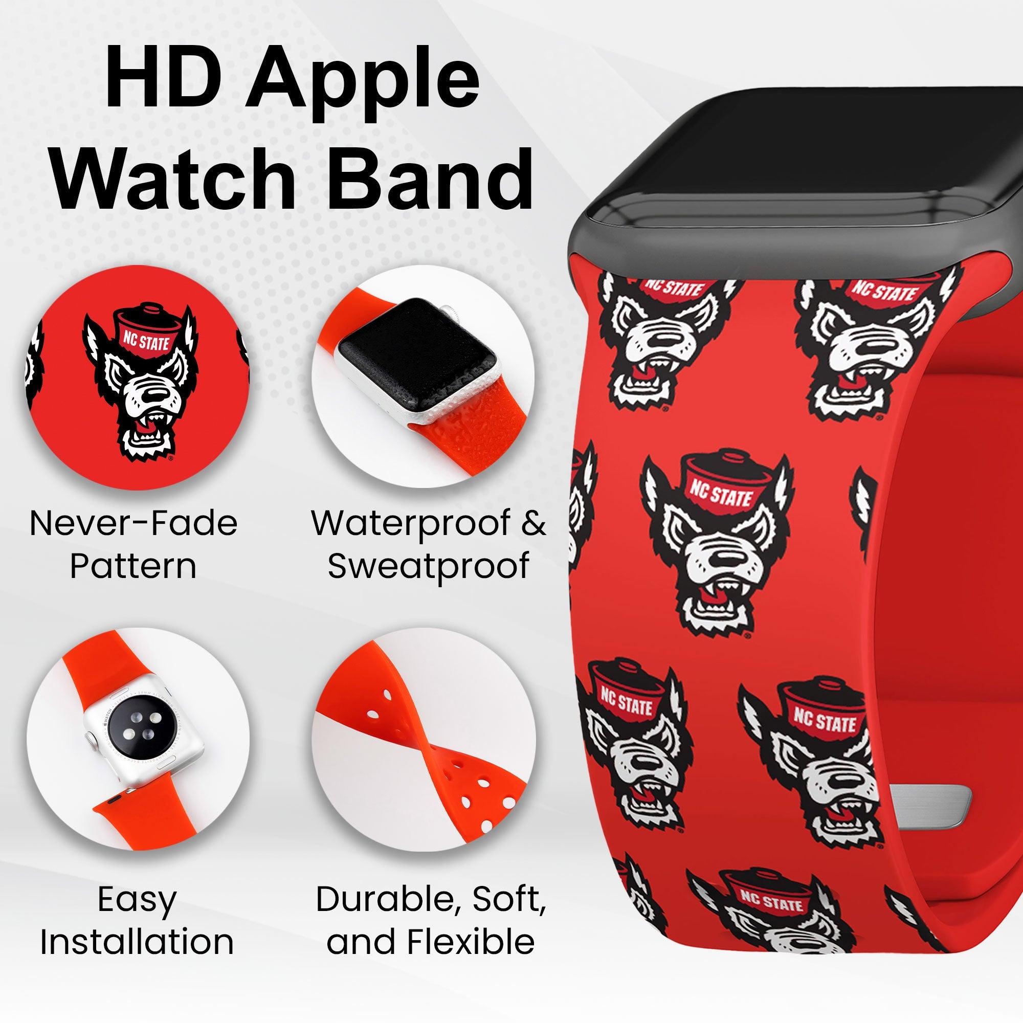 North Carolina State Wolf Pack HD Apple Watch Band