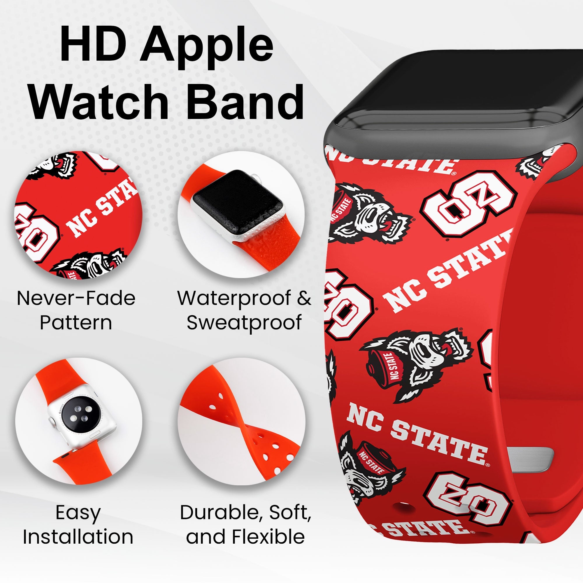 North Carolina State Wolf Pack HD Apple Watch Band