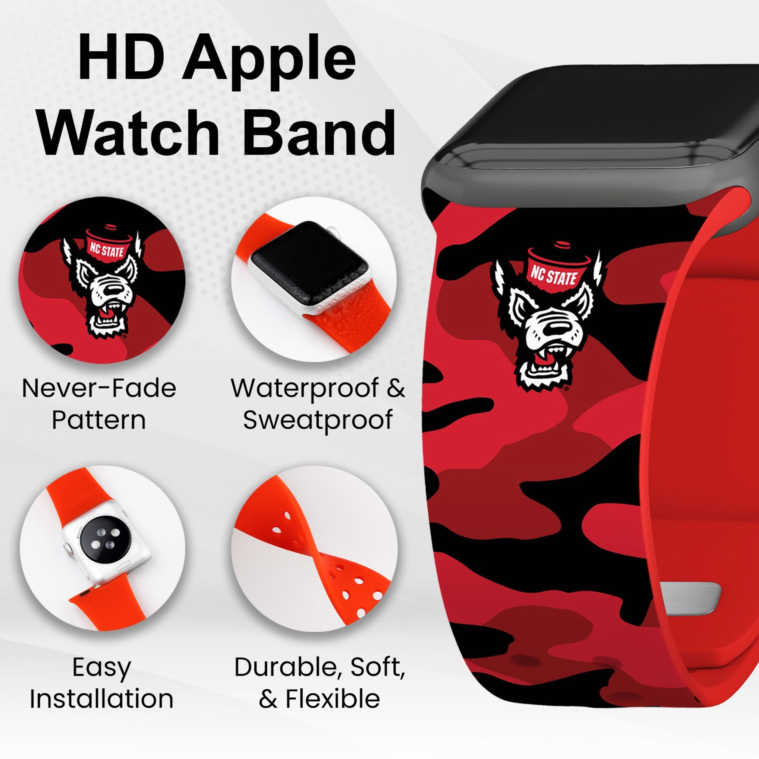 North Carolina State Wolf Pack HD Apple Watch Band