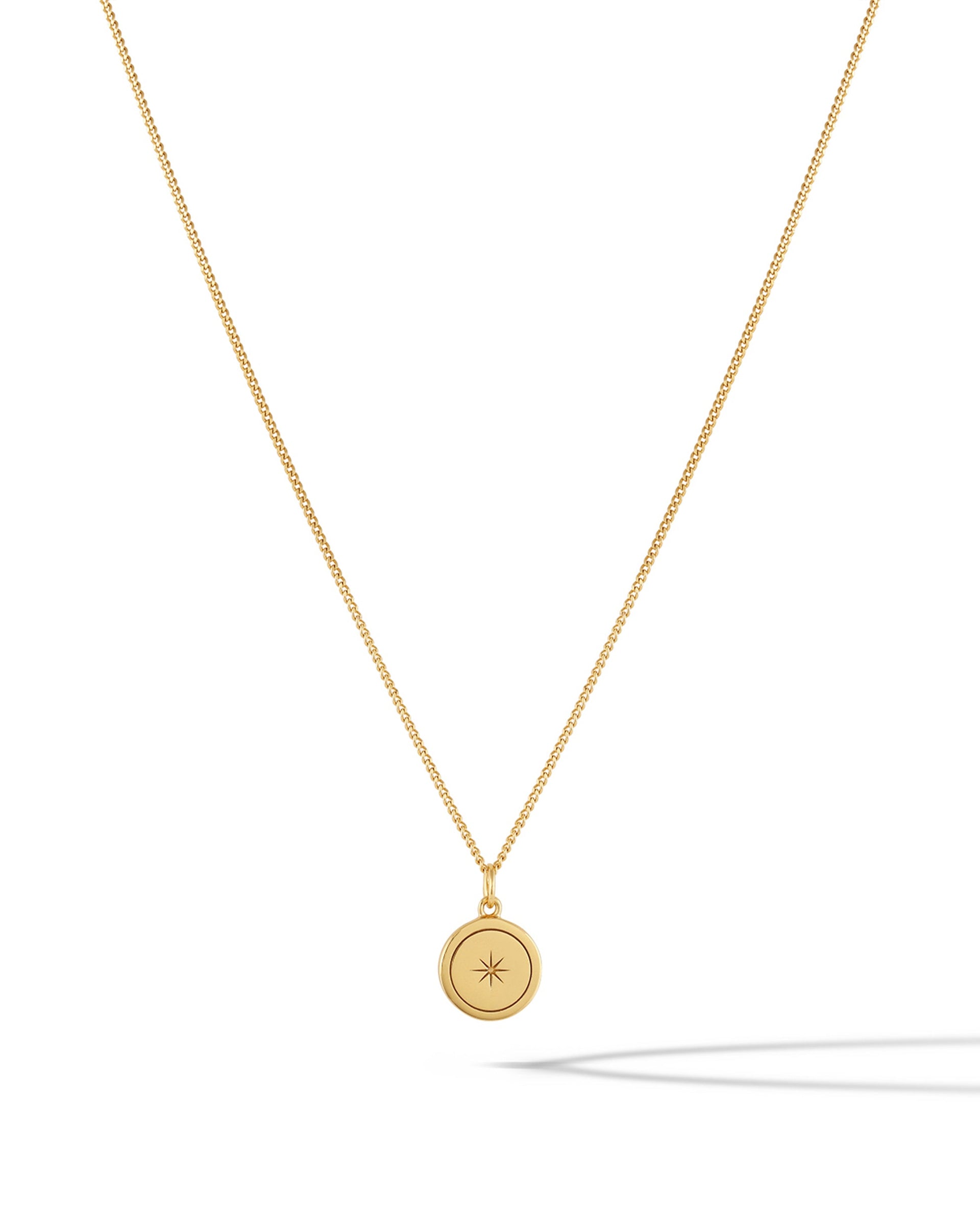 North Star Pendant Necklace in 14k Gold Plated Sterling Silver