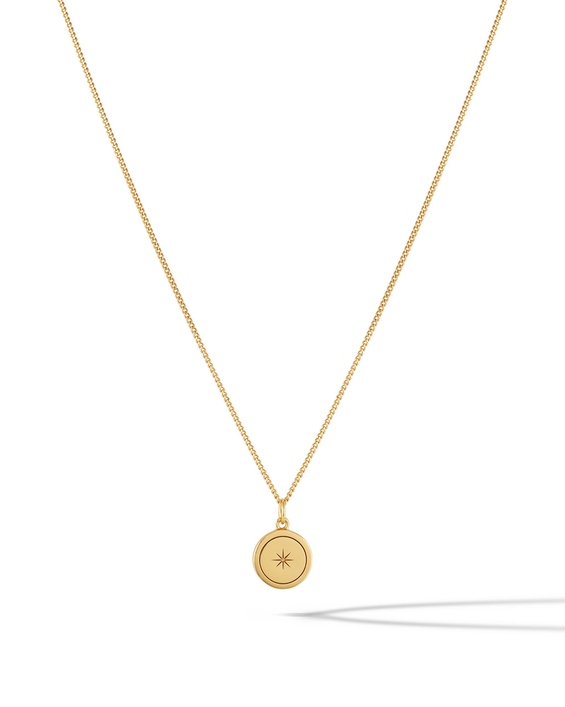 North Star Pendant Necklace in 14k Gold Plated Sterling Silver