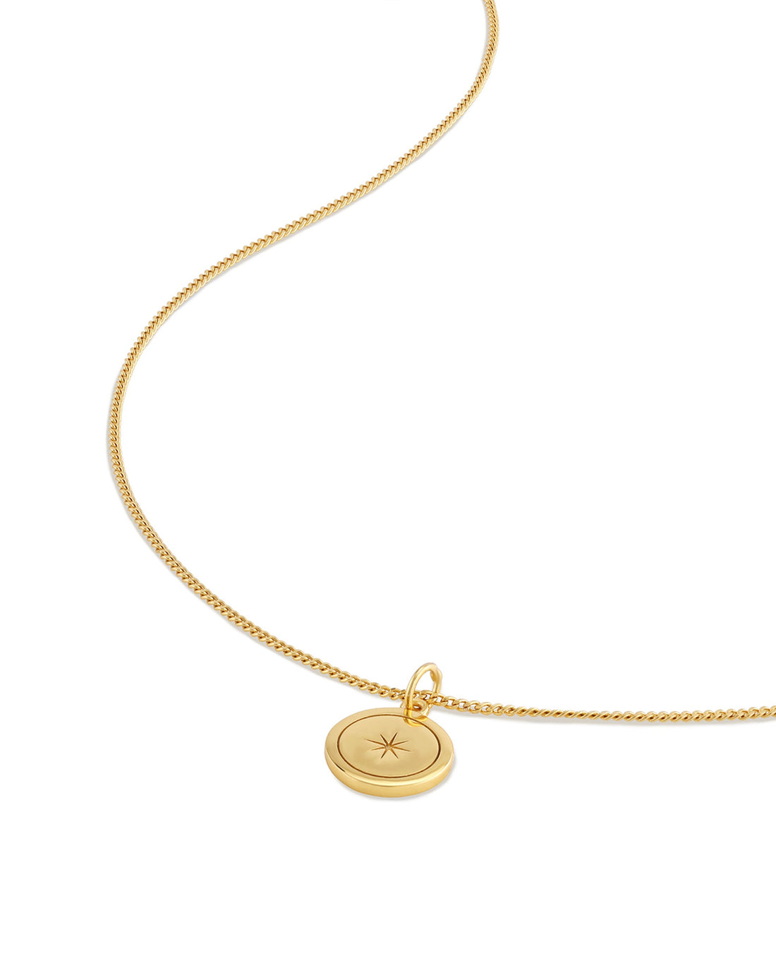 North Star Pendant Necklace in 14k Gold Plated Sterling Silver