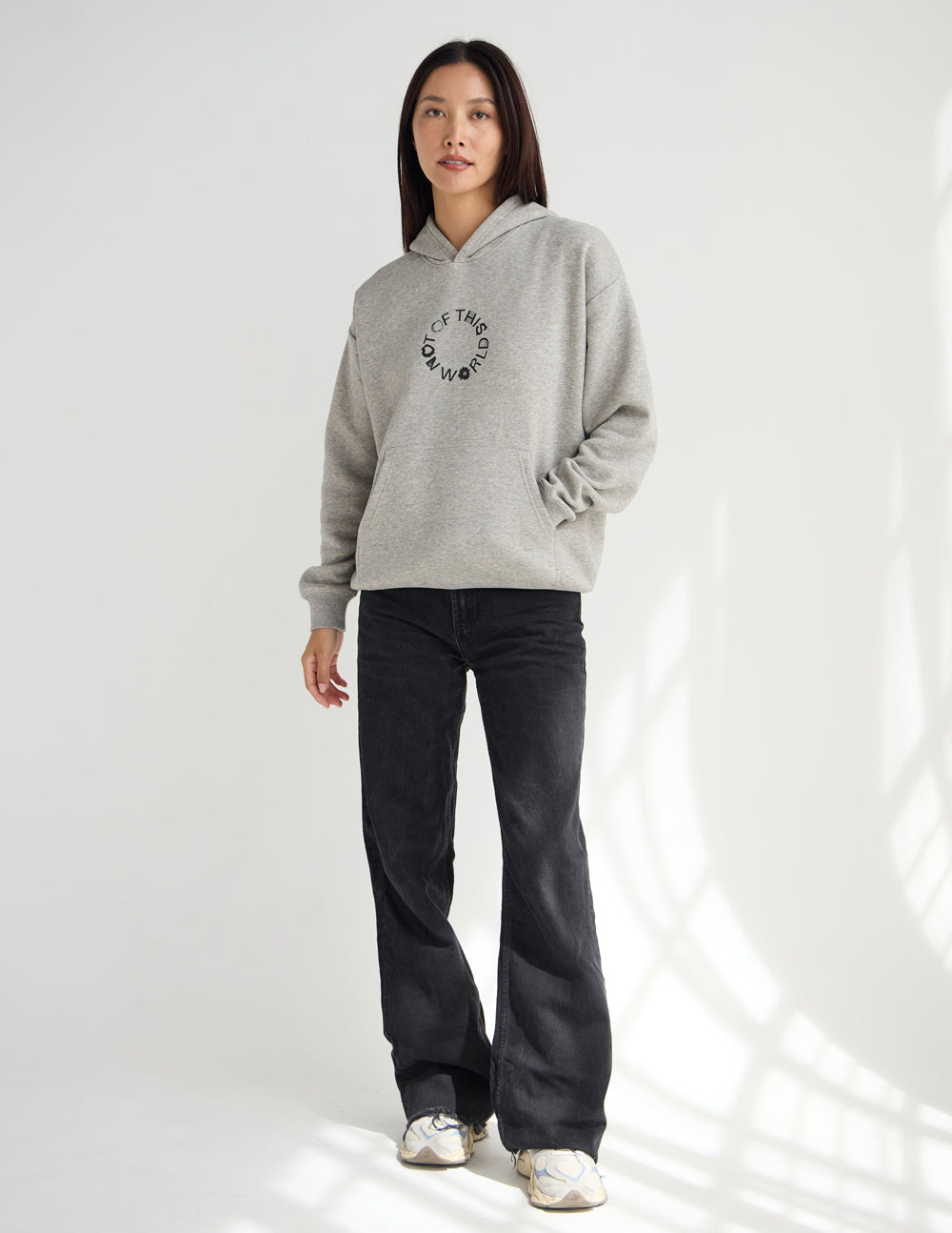Not of This World Unisex Hoodie in Heather Greige Cotton Blend