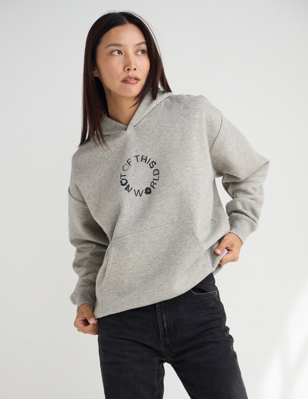 Not of This World Unisex Hoodie in Heather Greige Cotton Blend