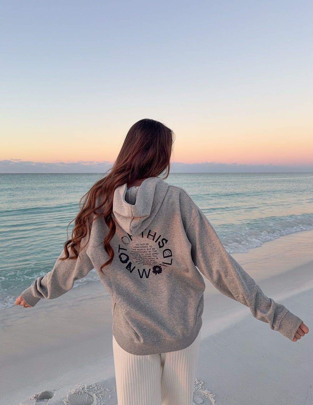 Not of This World Unisex Hoodie in Heather Greige Cotton Blend