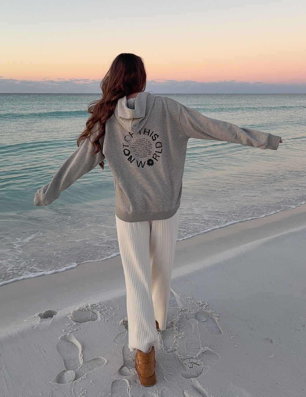 Not of This World Unisex Hoodie in Heather Greige Cotton Blend