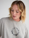 Elevated Faith Not of This World unisex t-shirt in heather greige with scripture graphic