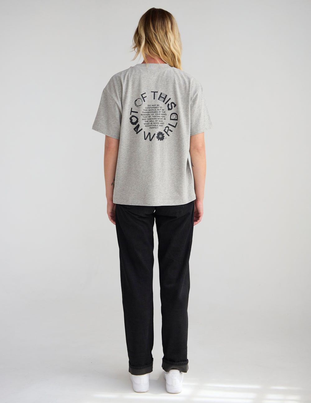 Not of This World Unisex Tee in Heather Greige Oversized Fit
