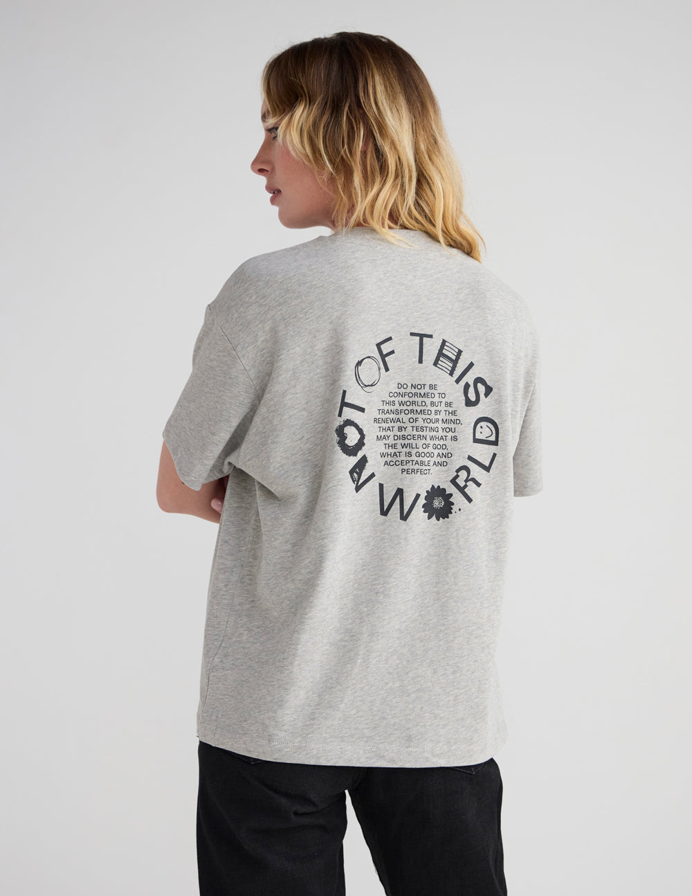 Not of This World Unisex Tee in Heather Greige Oversized Fit
