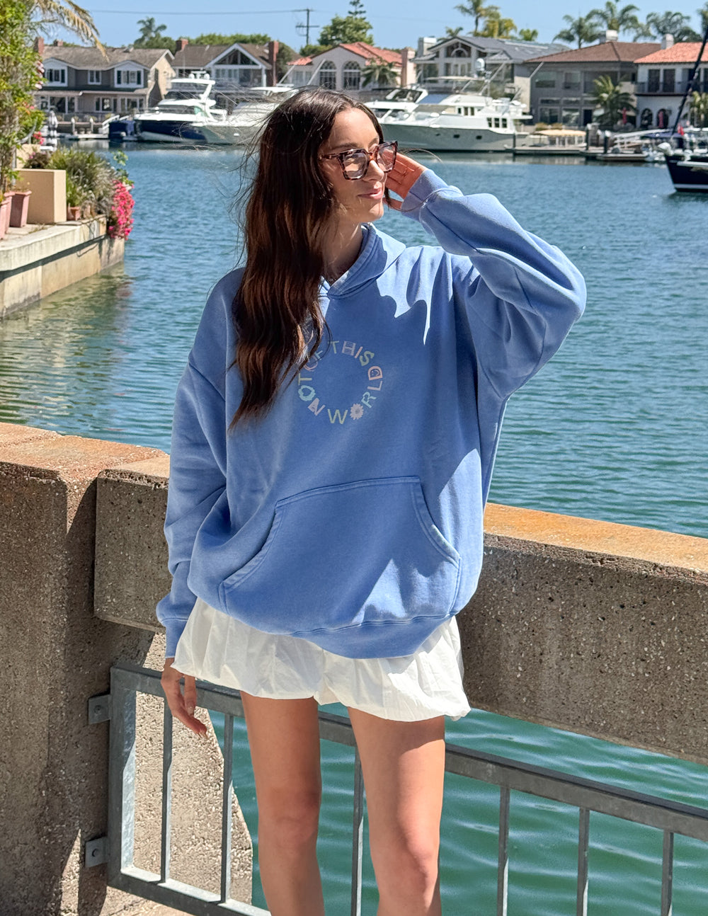 Not of This World Unisex Hoodie in Provence Blue Streetwear Style