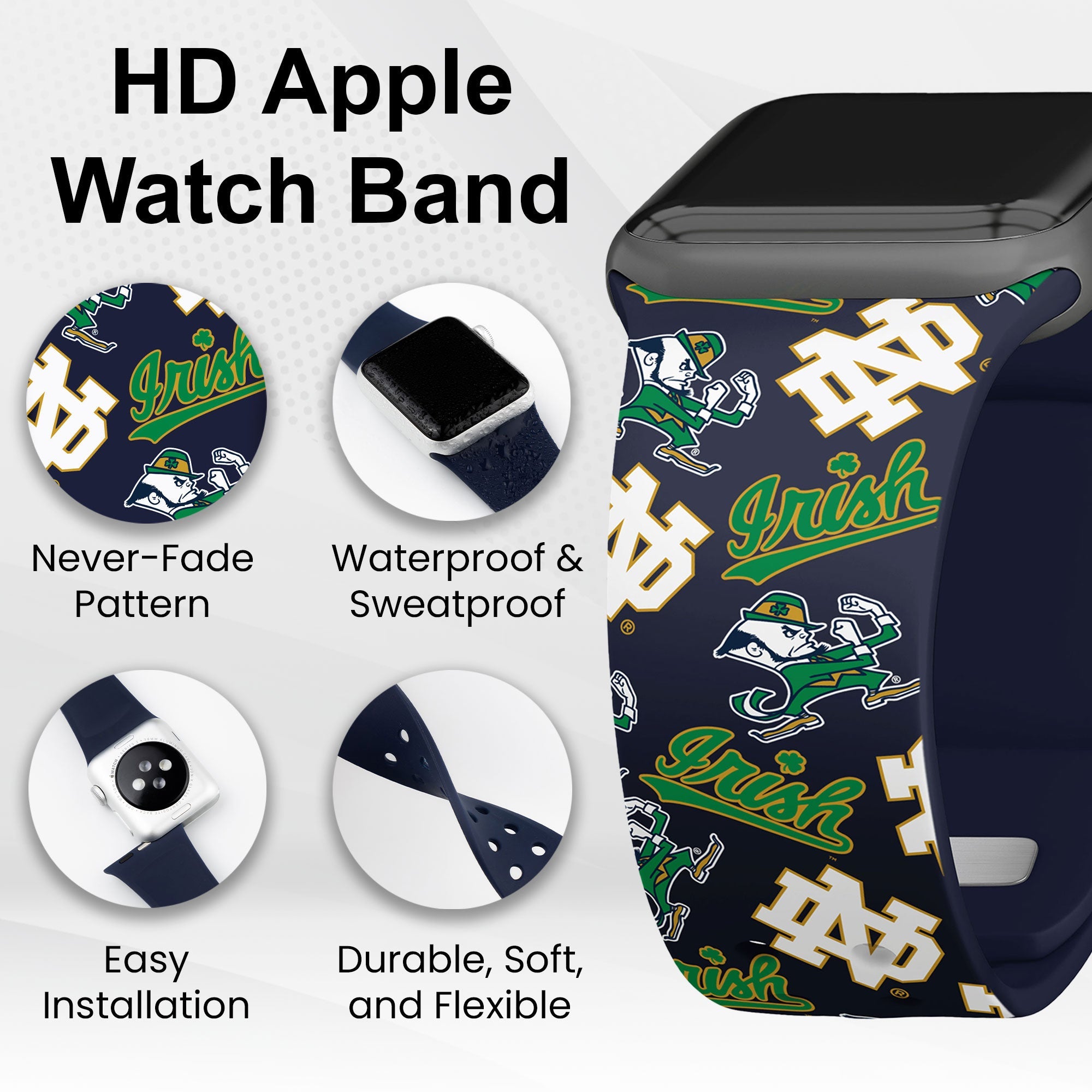 Notre Dame Fighting Irish HD Apple Watch Band
