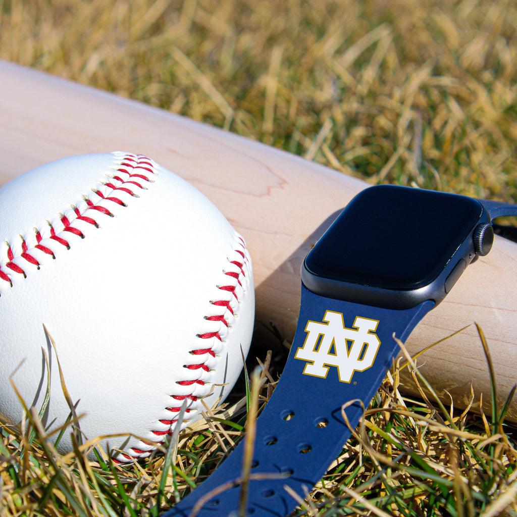 Notre Dame Fighting Irish Silicone Apple Watch Band Navy Blue