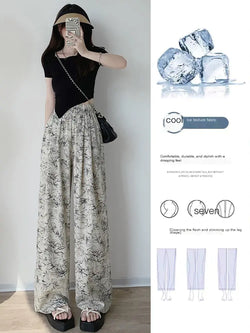Women's Floral Bohemian Wide Leg Beach Pants High Waist - Image 2
