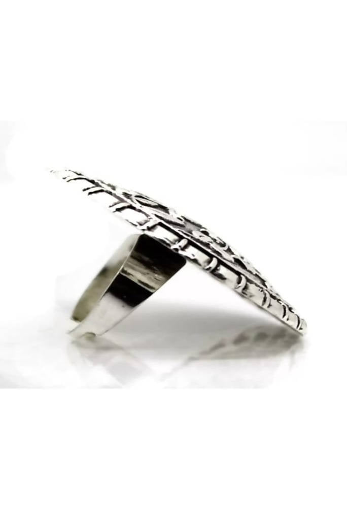 Oxidised Silver Statement Ring Vintage Boho Style for Women
