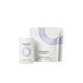 Nutrafol Postpartum Hair Growth 3 Month Supply bottle and refill pouch in clinical white and lavender packaging
