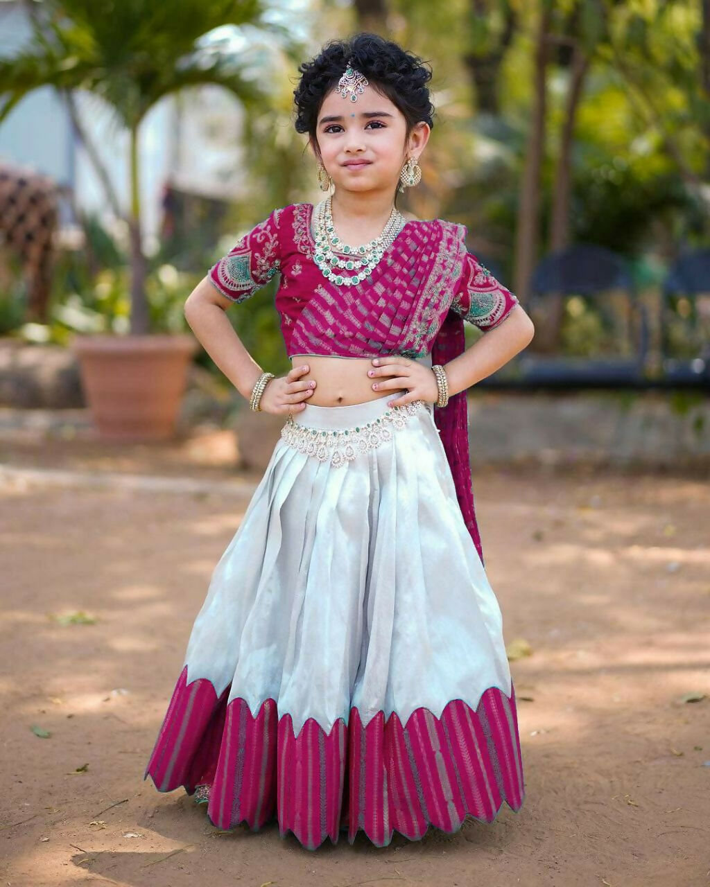 Girls Wine Heavy Chenille Sequins Embroidered Lehenga Choli