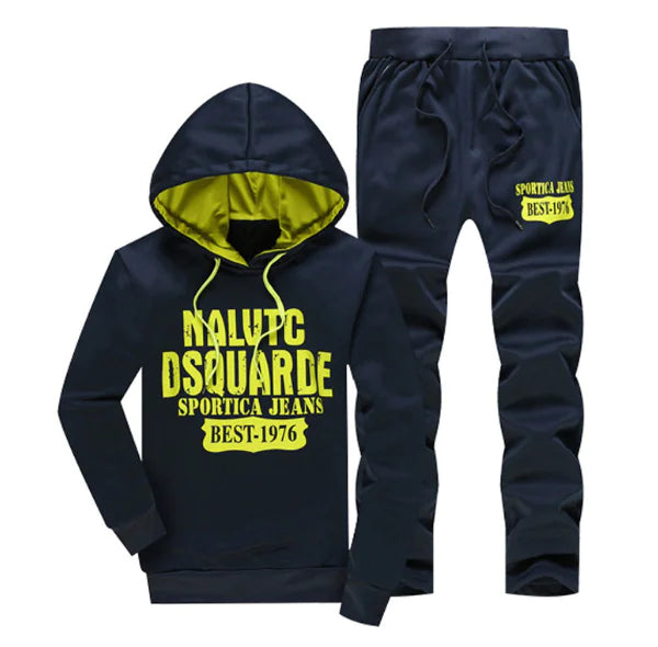 Men's Hooded Sweatshirt and Down Jacket Three-Piece Set