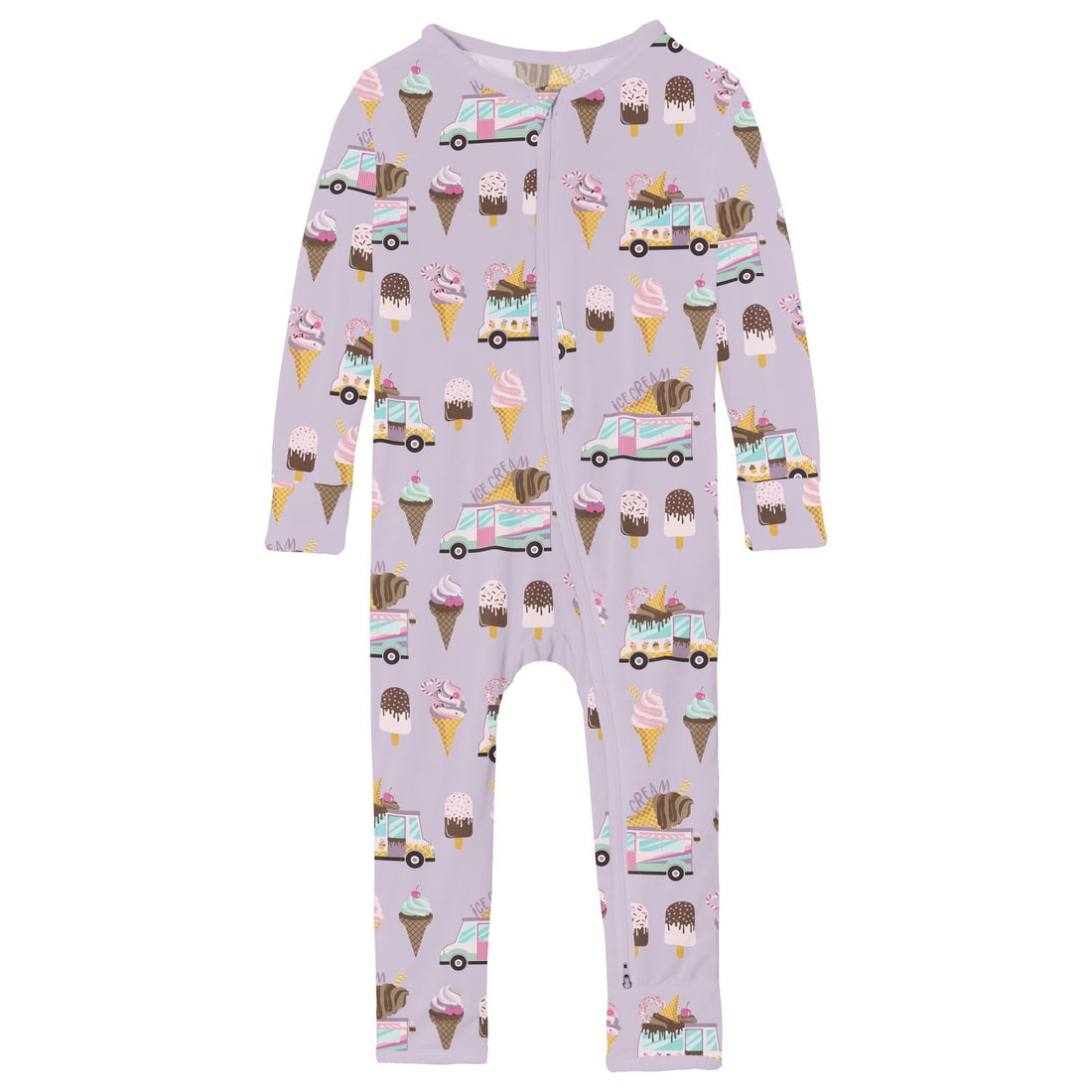 Print Coverall with 2 Way Zipper in Thistle Ice Cream Truck