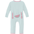 Applique Coverall with 2 Way Zipper in Fresh Air Watermelon