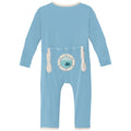 Applique Coverall with 2 Way Zipper in Seaside Blue Porthole