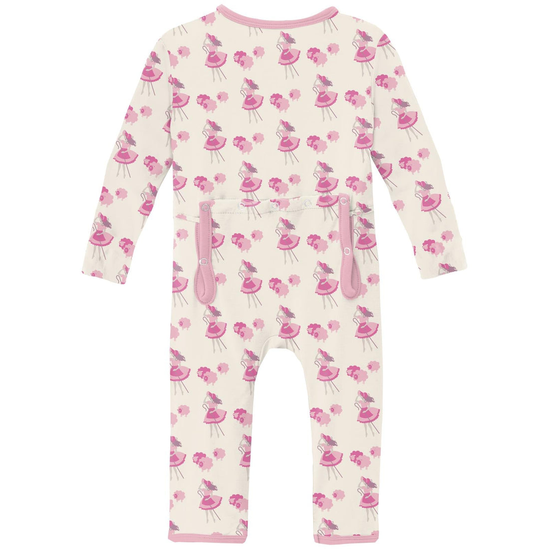 Print Coverall with 2 Way Zipper in Natural Little Bo Peep