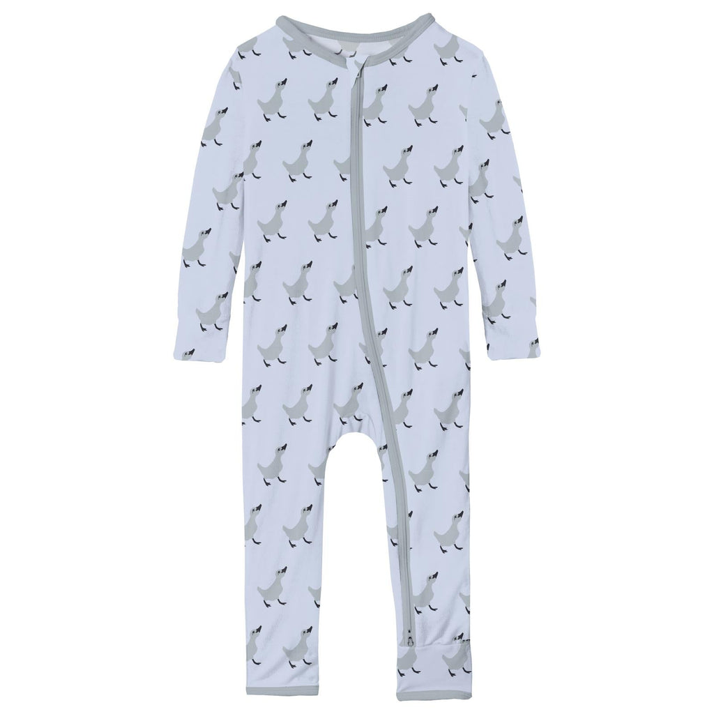 Print Coverall with 2 Way Zipper in Dew Ugly Duckling