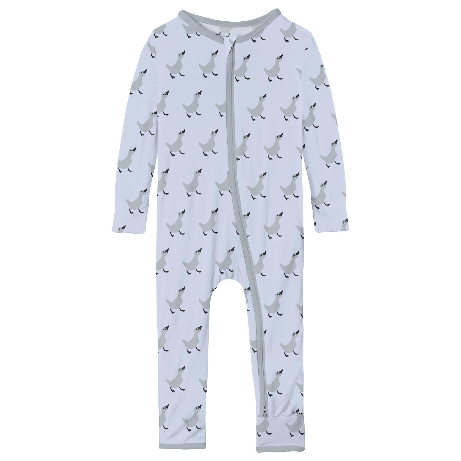 Print Coverall with 2 Way Zipper in Dew Ugly Duckling