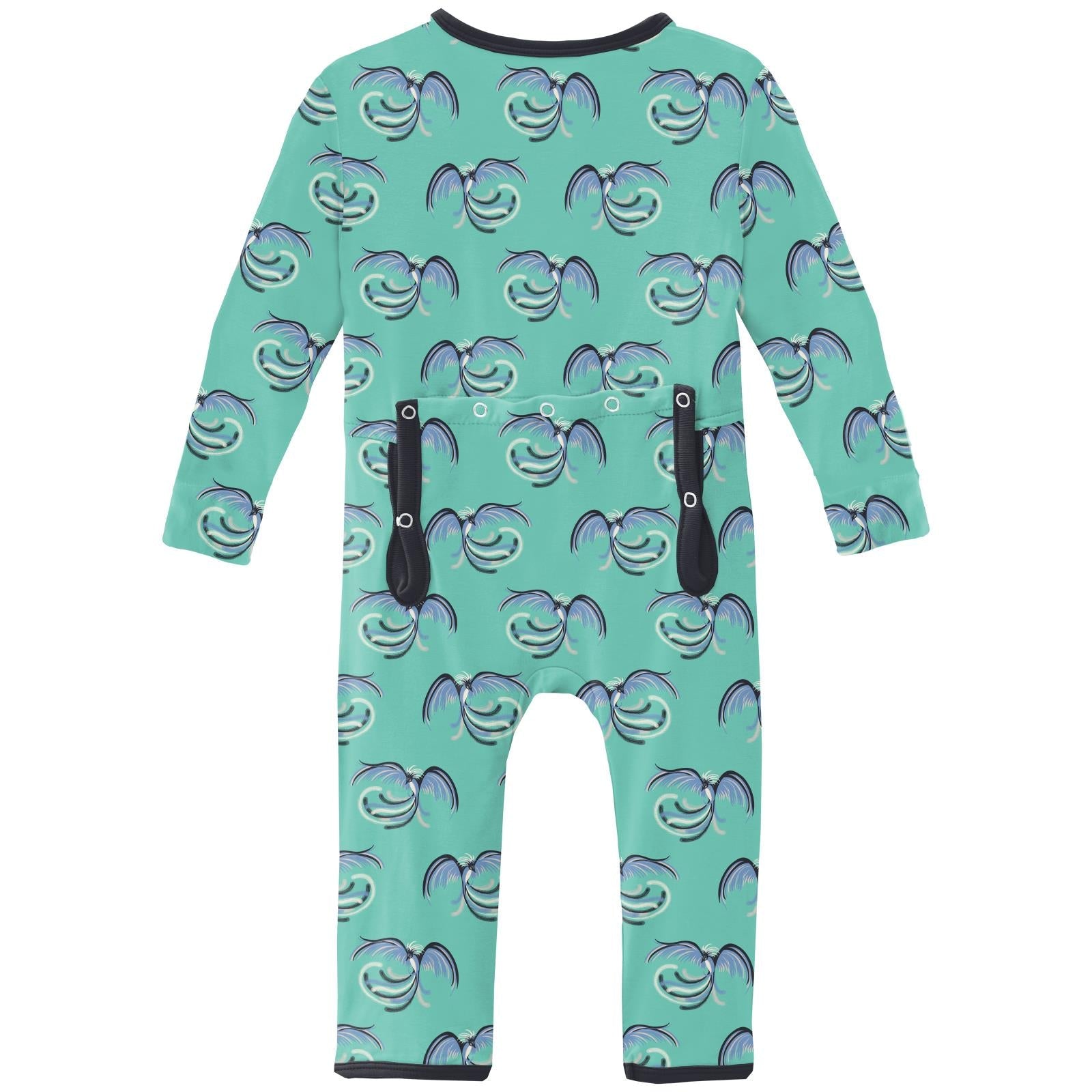 Print Coverall with 2 Way Zipper in Glass Phoenix