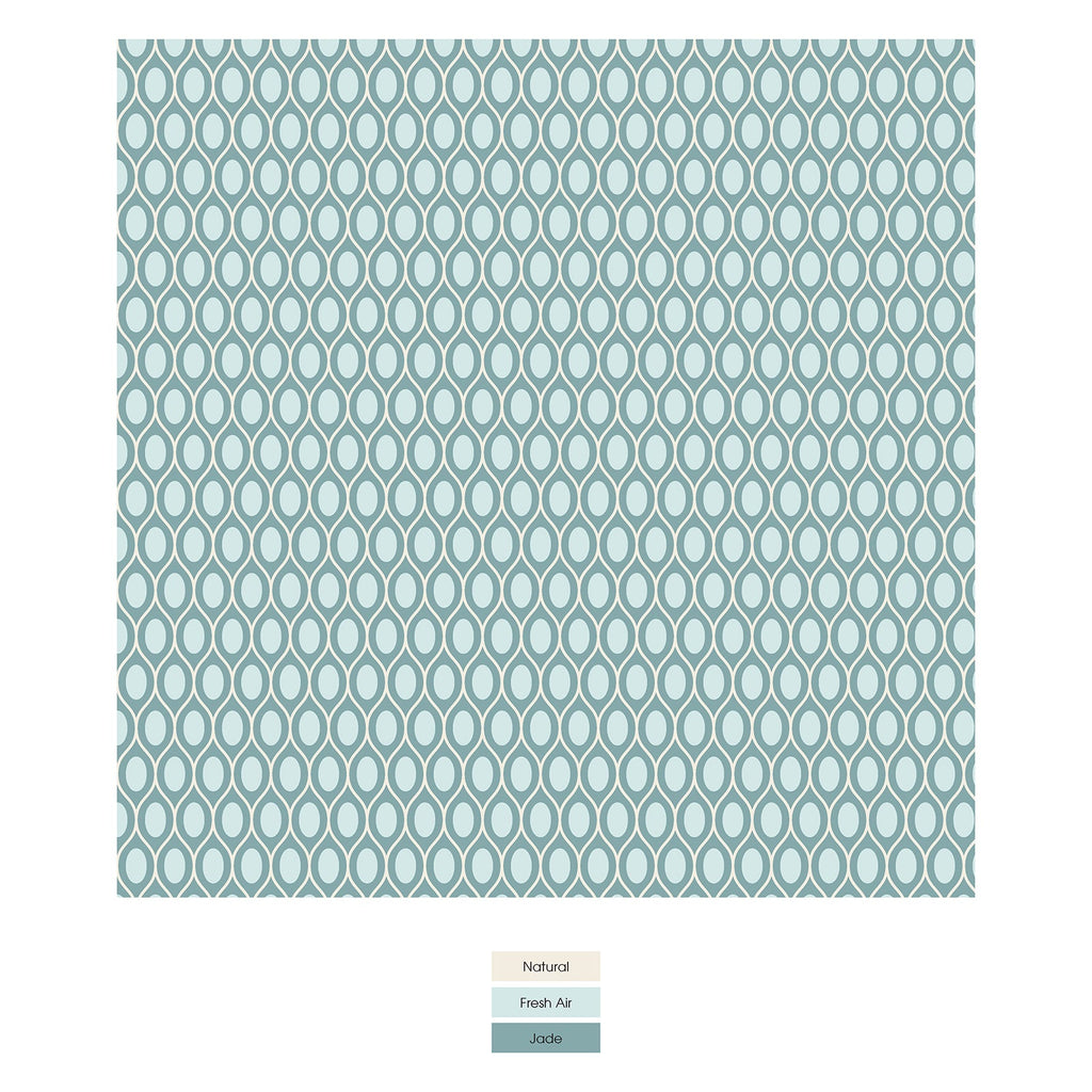 Print Coverall with 2 Way Zipper in Jade Wavy Lattice