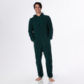 Adult Fleece Jumpsuit with Hood in Pine