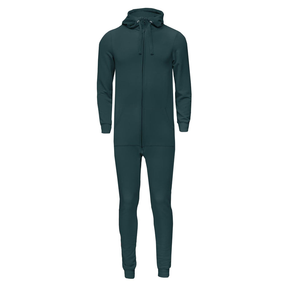 Adult Fleece Jumpsuit with Hood in Pine