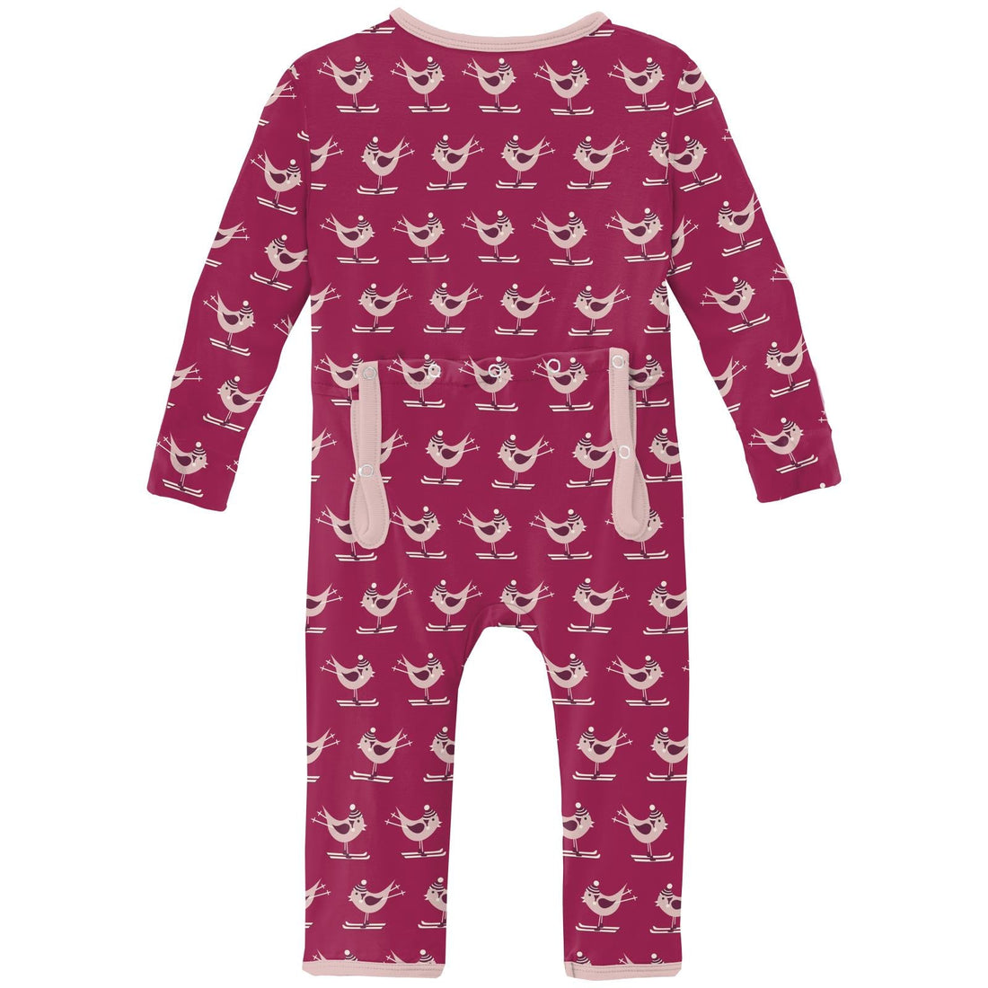 Print Coverall with 2 Way Zipper in Berry Ski Birds