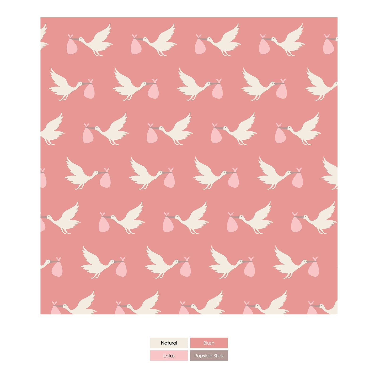 Print Short Sleeve One Tee in Blush Stork