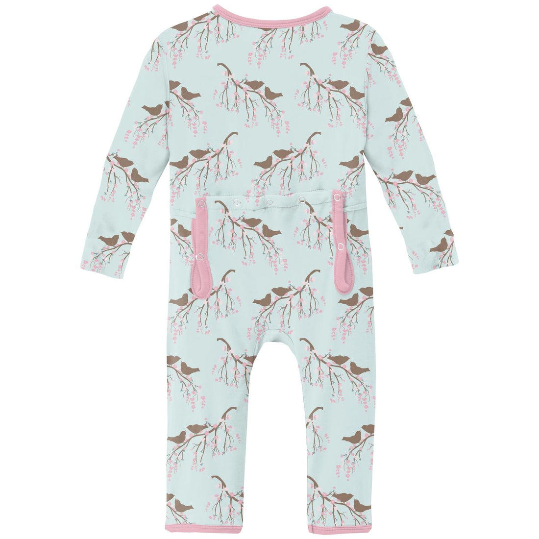 Print Coverall with Snaps in Fresh Air Bird Branch