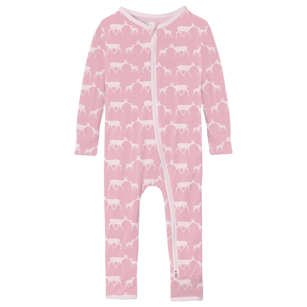 Print Coverall with 2 Way Zipper in Cake Pop Doe & Fawn