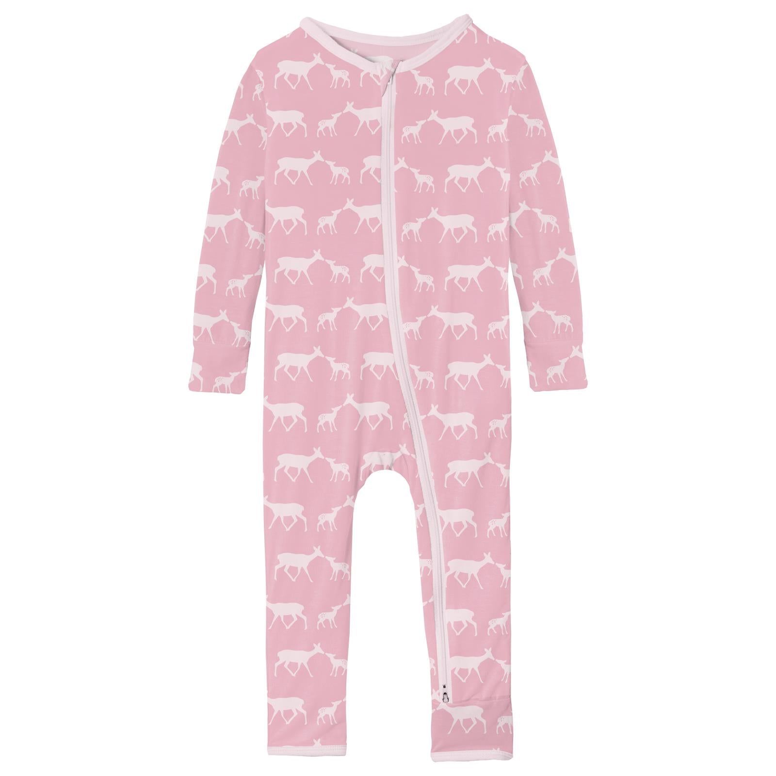 Print Coverall with 2 Way Zipper in Cake Pop Doe & Fawn