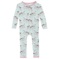 Print Coverall with Snaps in Fresh Air Bird Branch