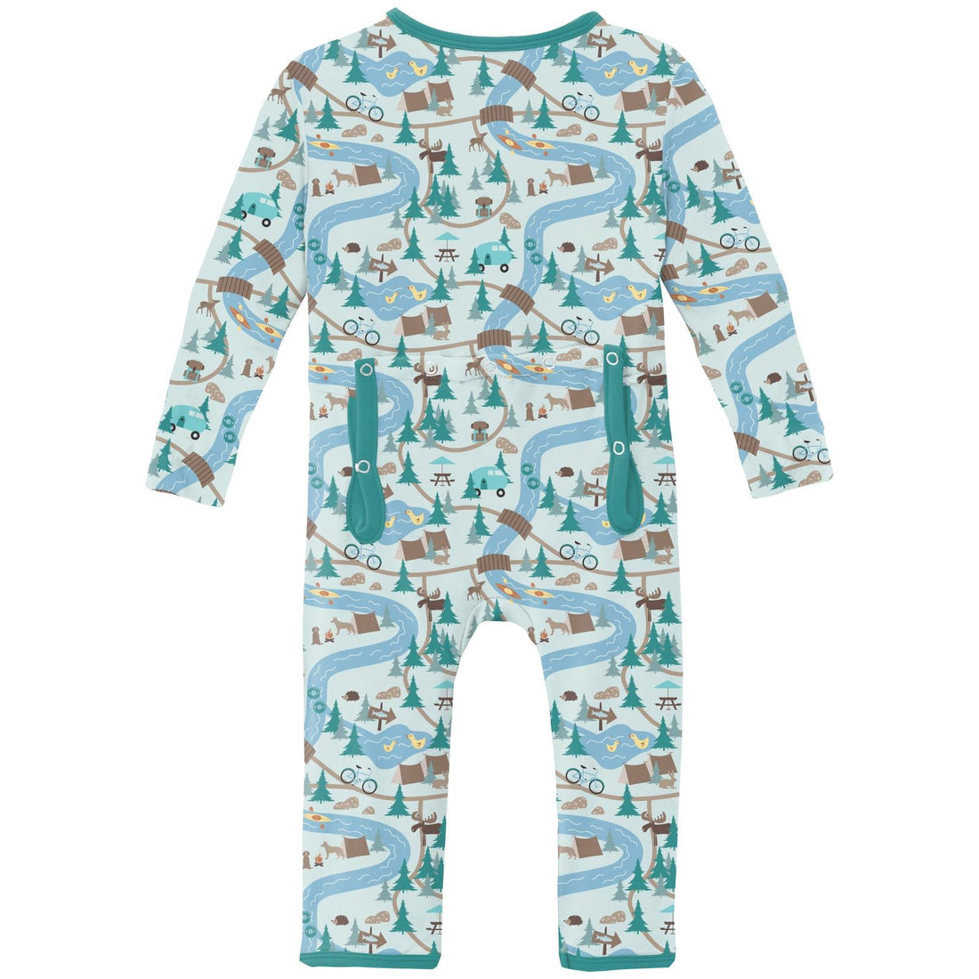 Print Coverall with 2 Way Zipper in Fresh Air Campground Map