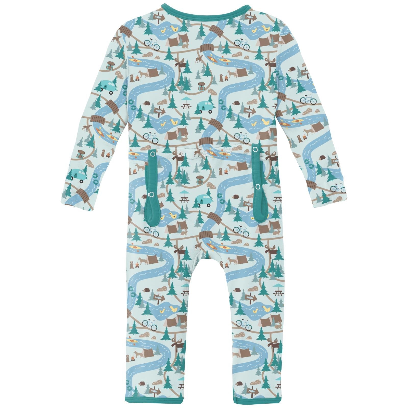 Print Coverall with 2 Way Zipper in Fresh Air Campground Map