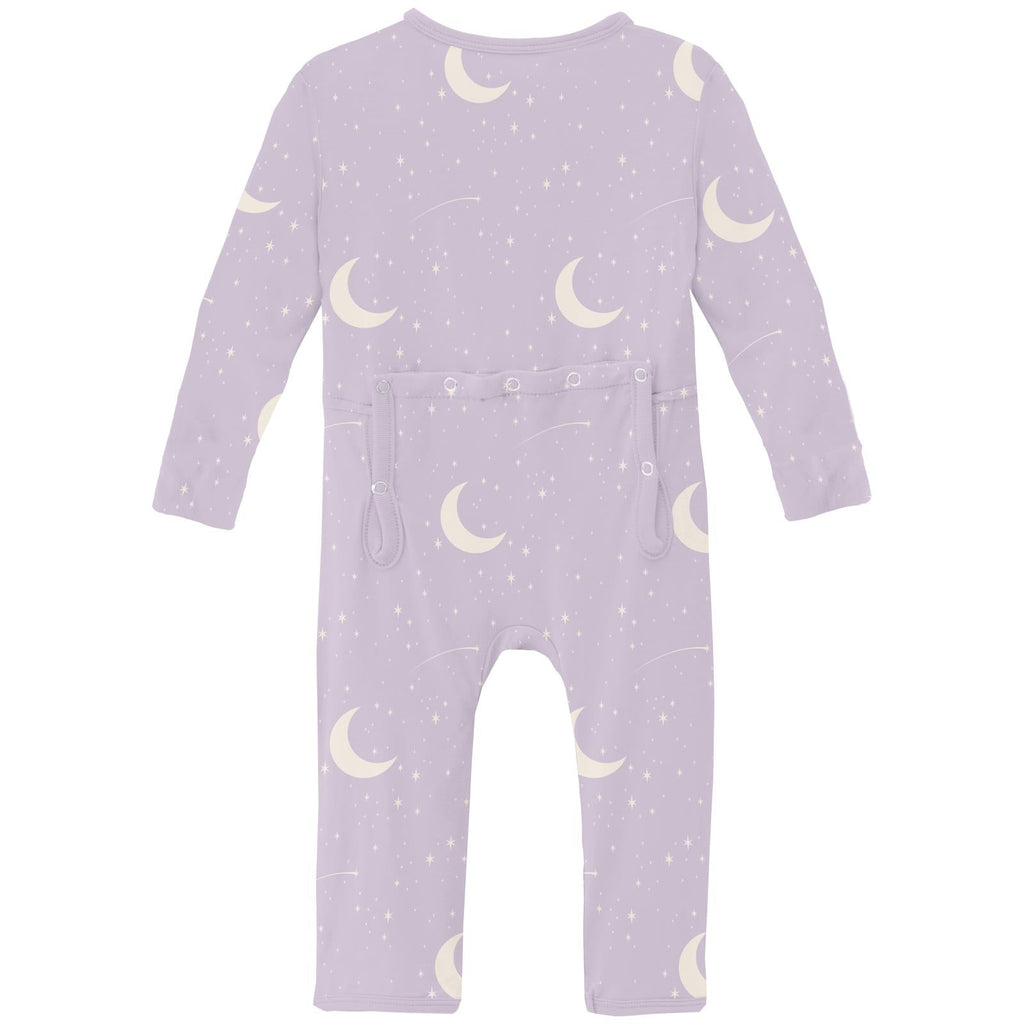 Print Coverall with 2 Way Zipper in Thistle Starry Sky & Moon