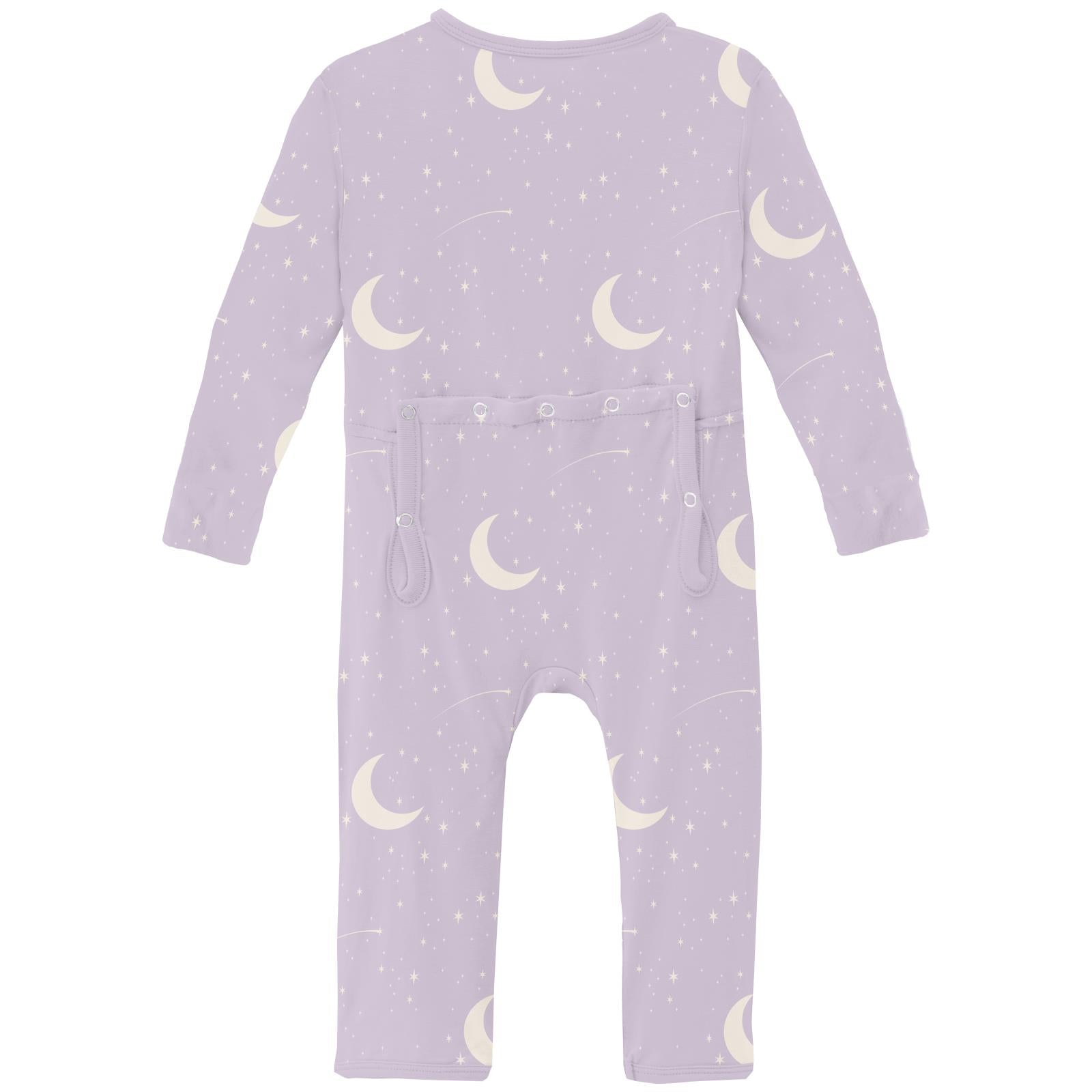 Print Coverall with 2 Way Zipper in Thistle Starry Sky & Moon