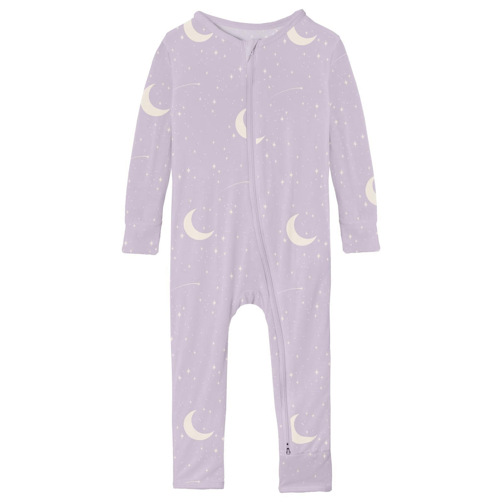 Print Coverall with 2 Way Zipper in Thistle Starry Sky & Moon
